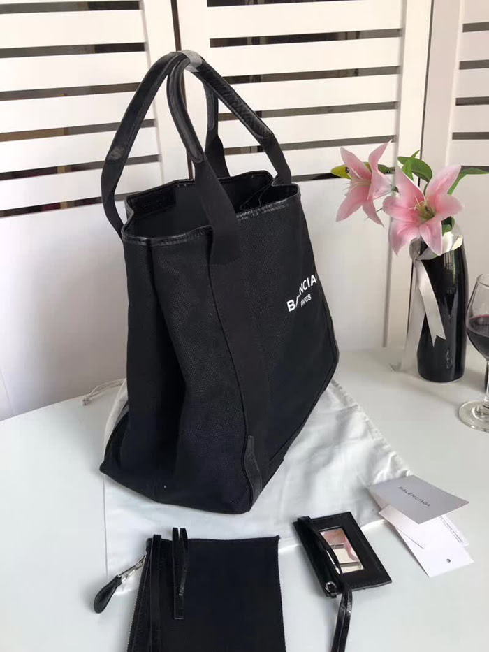 BALENCIAG巴黎世家 NAVY CABAS 子母購物袋 黑色帆布袋  BL1627